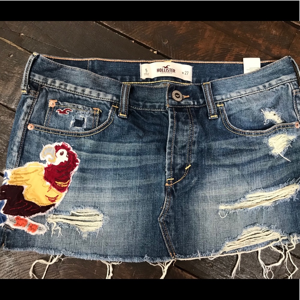 Hollister Distressed Denim Skirt